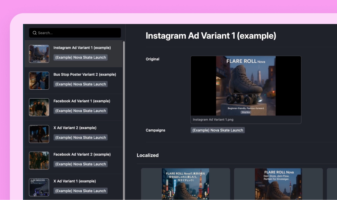 Localize image and copy variants at scale